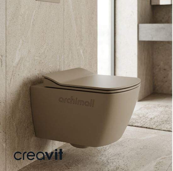 Creavit Elegant Rim-Off Asma Klozet Seti Cappucino