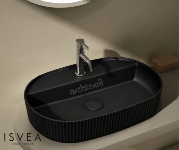 İSVEA Sintesi 60 cm Tezgah Üstü Lavabo Siyah
