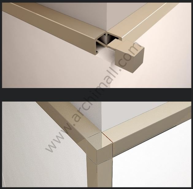 Pro-Cubic Alüminyum Köşe Takoz Parçası Parlak Krom