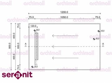 Aquanit 80x120 Slope Alba Beyaz Porselen Duş Karosu