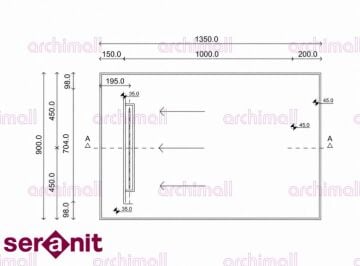 Aquanit 90x135 Slope Alba Beyaz Porselen Duş Karosu