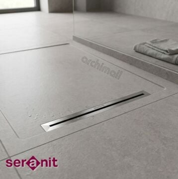 Aquanit 90x90 Slope Arc Gri Porselen Duş Karosu