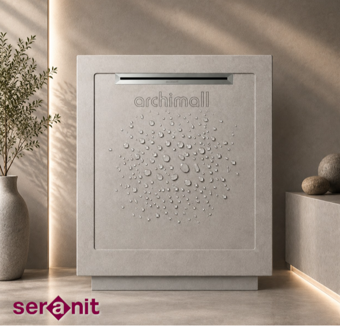 Aquanit 90x90 Slope Arc Gri Porselen Duş Karosu