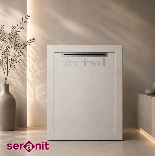 Aquanit 90x135 Slope Beton Beyaz Porselen Duş Karosu