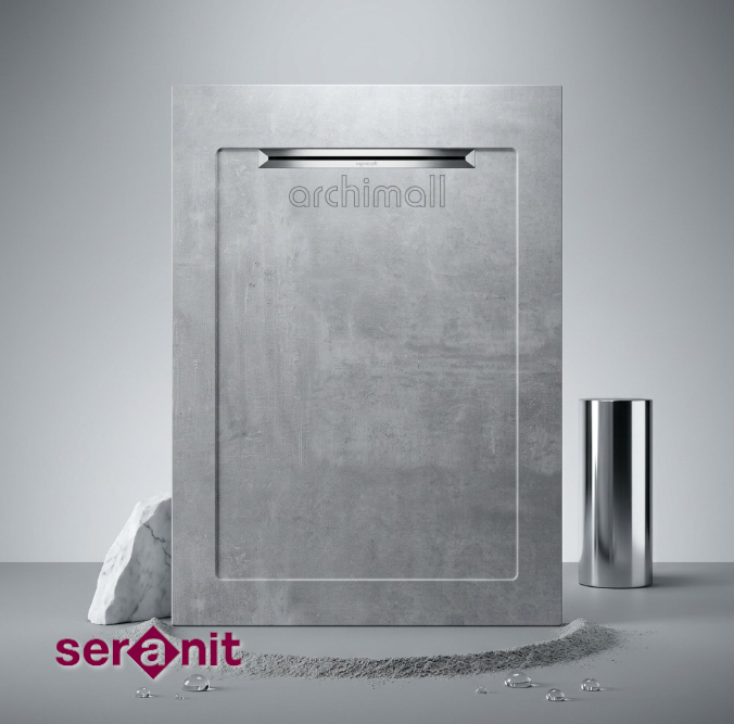 Aquanit 80x120 Slope Beton Gri Porselen Duş Karosu