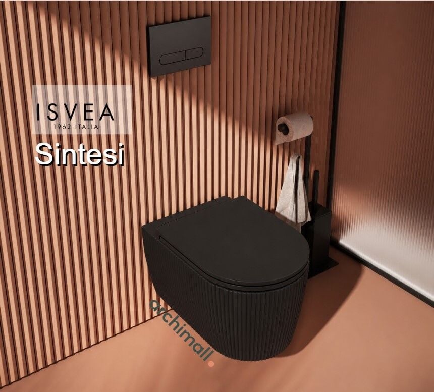 isvea Sintesi Vortex Mat Siyah Asma Klozet