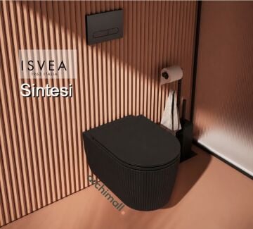 isvea Sintesi Vortex Mat Siyah Asma Klozet