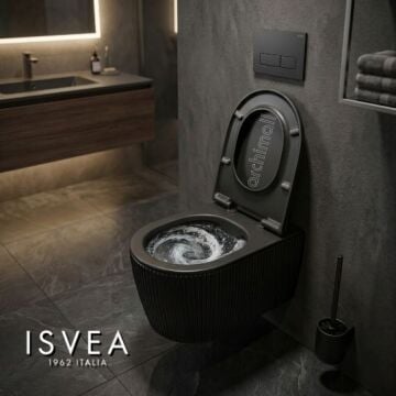 isvea Sintesi Vortex Mat Siyah Asma Klozet
