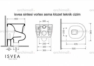 isvea Sintesi Vortex Mat Siyah Asma Klozet
