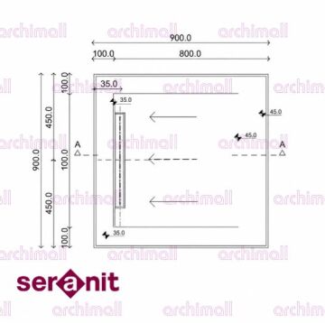 Aquanit 90x90 Slope Beton Krem Porselen Duş Karosu