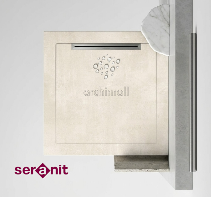 Aquanit 90x90 Slope Beton Krem Porselen Duş Karosu