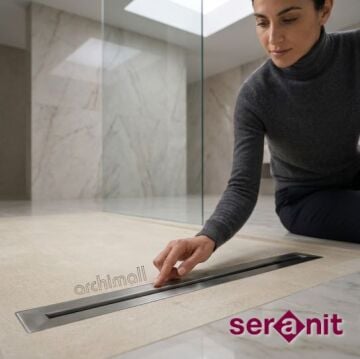 Aquanit 90x135 Slope Beton Krem Porselen Duş Karosu