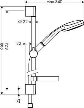 Hansgrohe Croma 100 Vario Sürgülü Duş Seti