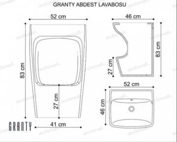 Granty Abdest Lavabosu Teknik ölçü