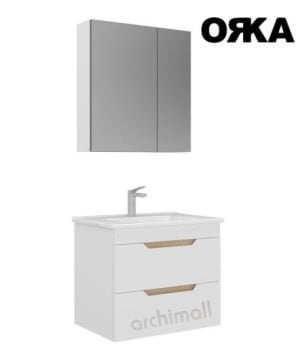 Orka Lena 65 cm Çekmeceli Asma Banyo Dolabı MAT ÇÖL BEJİ