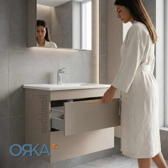 Orka Lena 65 cm Çekmeceli Asma Banyo Dolabı