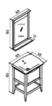 Orka Bastle 65 cm Asma Banyo Dolabı
