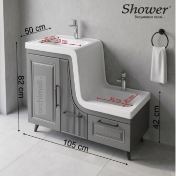 Shower Banyo Ceylin Kapaklı Abdest Dolabı