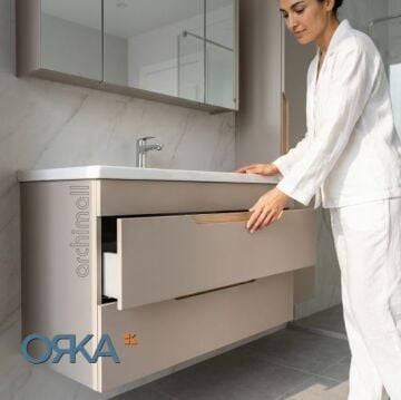 Orka Lena 100 cm Çekmeceli Asma Banyo Dolabı