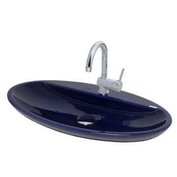 Sarin BD - Lacivert Oval Tezgah Üstü Lavabo