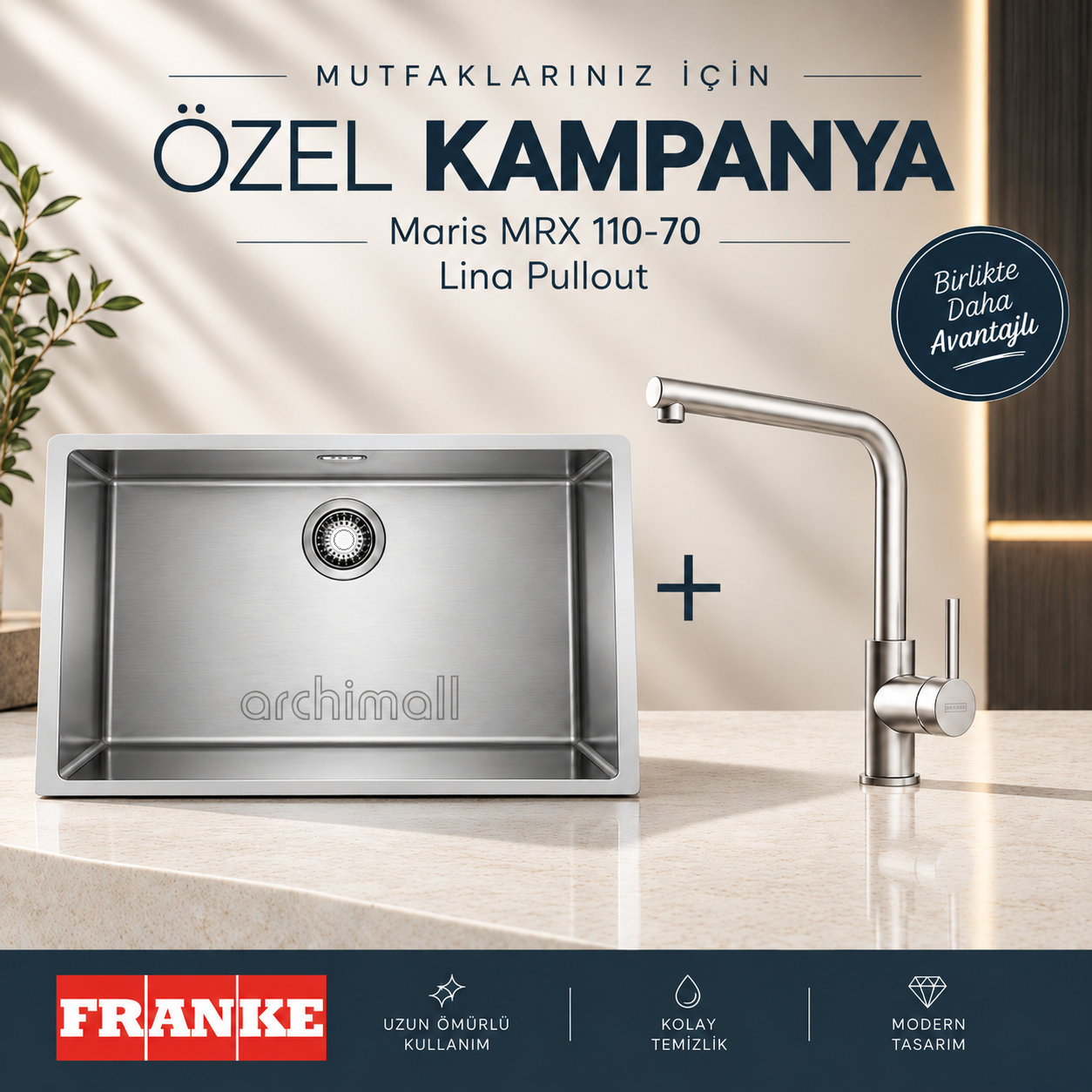 Franke Maris Mrx 110-70 Inox Mutfak Evye Seti