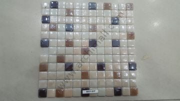 Safranglass 25x25 mm Özel Dizgi Mix Cam Mozaik Kahve