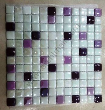 Safranglass 25x25 mm Özel Dizgi Mix Cam Mozaik Mürdüm