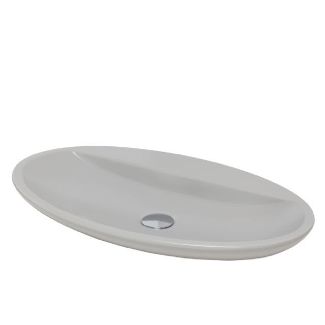 Sarin Mat Gri Oval Tezgah Üstü Lavabo