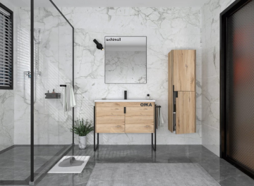 Orka Trio 65 cm Kapaklı Ayaklı Banyo Dolabı