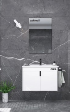 Orka Trio 65 cm Kapaklı Asma Banyo Dolabı