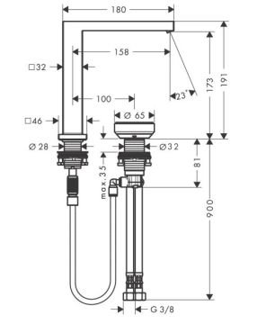 Hansgrohe Tecturis 2 Delikli Lavabo Bataryası 73053000