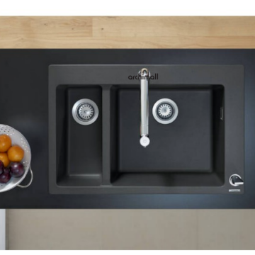 Hansgrohe S510-F635 Ankastre Eviye Grafit Siyahı 43315170