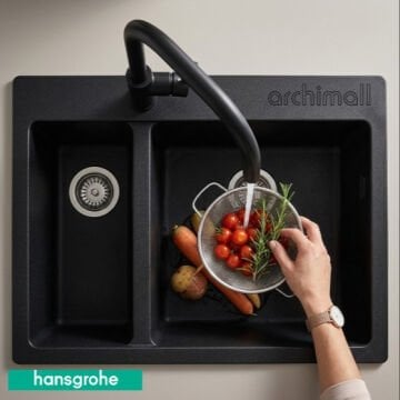 Hansgrohe S510-F635 Ankastre Eviye Grafit Siyahı 43315170