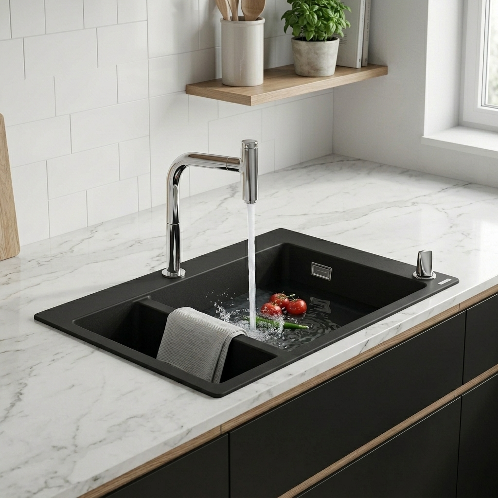 Hansgrohe Grafit Siyah Evye Seti