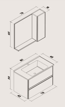 Orka Düden 80 cm Asma Banyo Dolabı