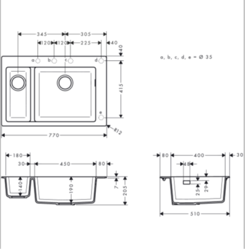 Hansgrohe Grafit Siyah Evye Seti