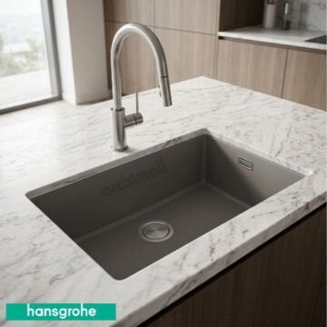 Hansgrohe S510-U660 Tezgah Altı Taş Grisi Eviye