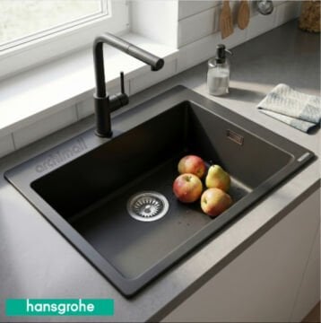 Hansgrohe S510-U660 Tezgah Üstü Grafit Siyahı Eviye