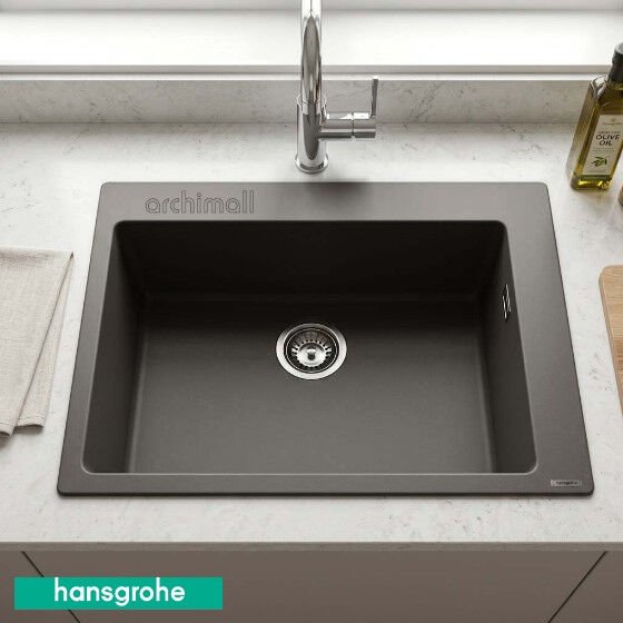 Hansgrohe S510-U660 Tezgah Üstü Taş Grisi Eviye