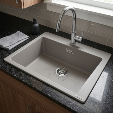 Hansgrohe S510-U660 Tezgah Üstü Beton Grisi Evye