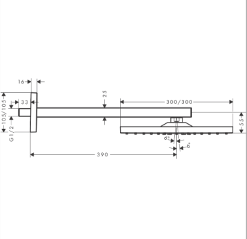 Hansgrohe Raindance E Mat Siyah Krom Tepe Duşu Duş Dirseği İle 26238340