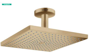 Hansgrohe Raindance E Parlak Altın Optik Tepe Tavan Bağlantısı İle
