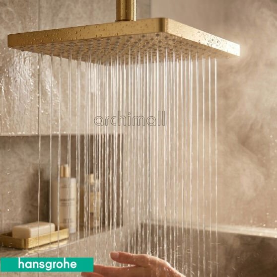 Hansgrohe Raindance E Parlak Altın Optik Tepe Tavan Bağlantısı İle