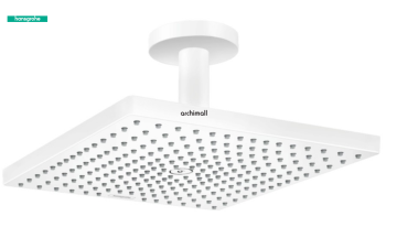 Hansgrohe Raindance E Satin Beyaz Tepe Tavan Bağlantısı İle