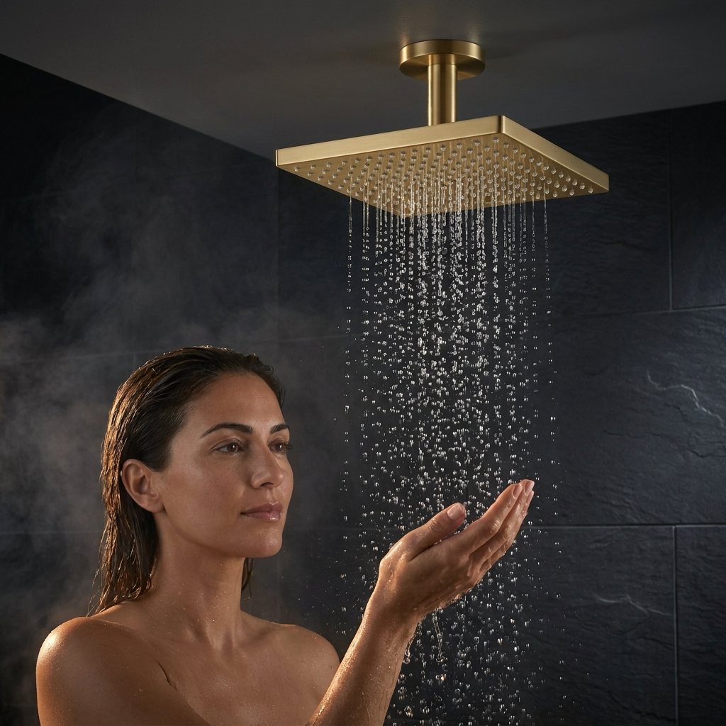 Hansgrohe Raindance E Parlak Altın Optik Tepe Tavan Bağlantısı İle