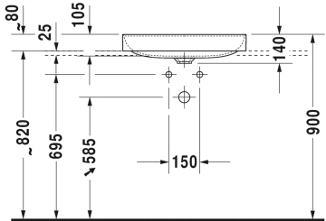 Duravit Durasquare Duraceram Çanak Lavabo 60 cm 235560