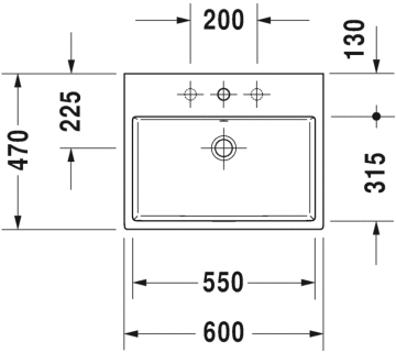 Duravit Vero Air 60 cm Tezgahüstü Lavabo 235060