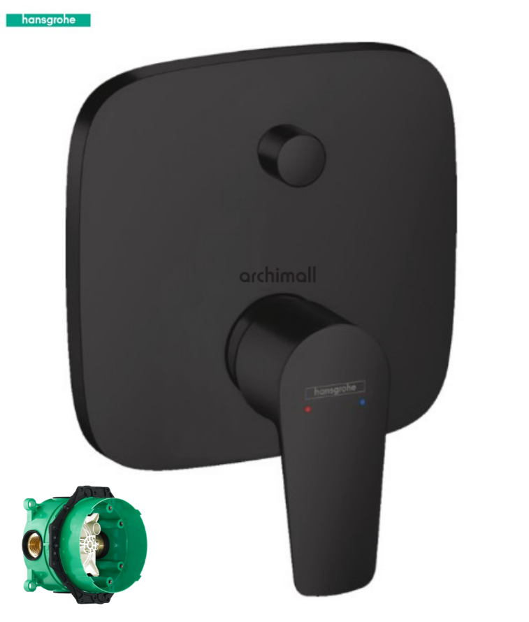 Hansgrohe Talis E Satin Siyah Ankastre Banyo Bataryası Set